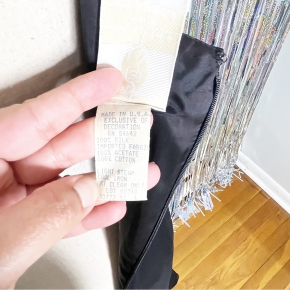 Watters & Watters Vintage Black Silk Black Tie Gown Formal Size 4 - Picture 10 of 10